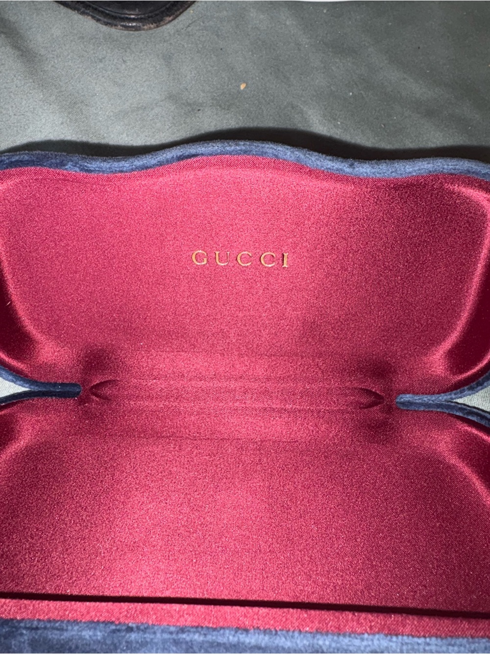 Gucci Sunglasses Case Blue Velvet eyeglasses Hardshell Luxury Box Authentic